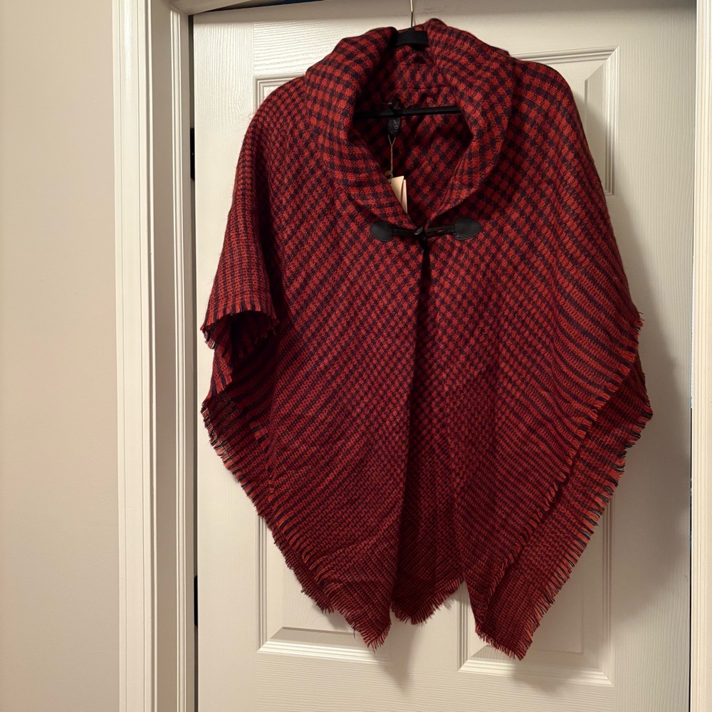 Red and Black Checkered Poncho